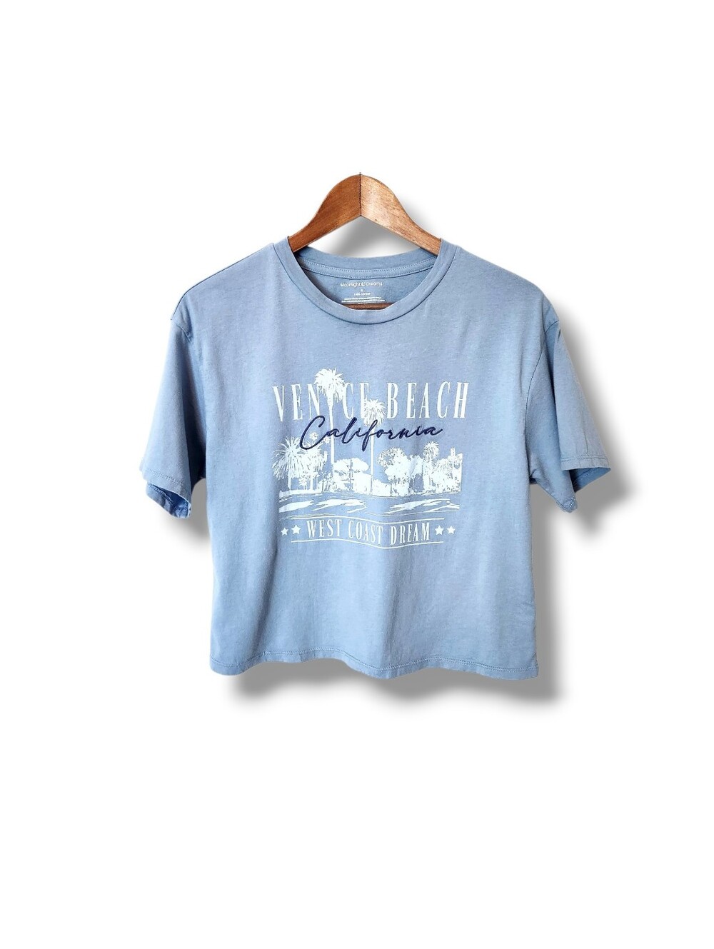 Moonlight Dreams Short Sleeve Graphic Tshirt Venice Beach California Cropped Tee